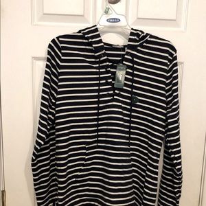 LL Bean nautical stripe lace hoodie